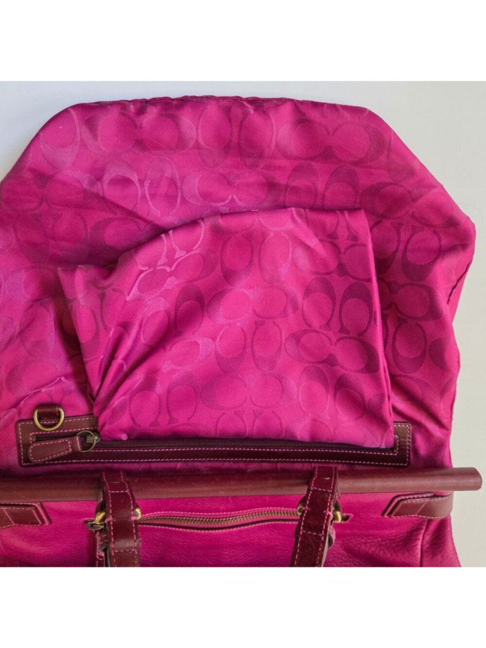 Coach Purse Soho Dowel Top Dual Tone Fuschia Satchel Bag Limited Edition 9749 - Picture 14 of 16